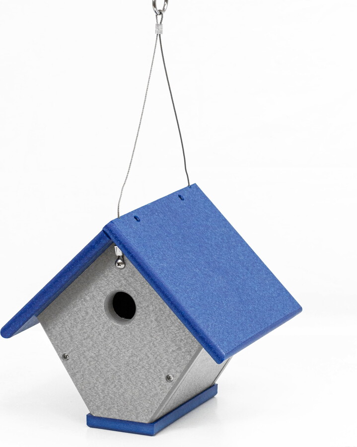 Outdoor Leisure Products Model GM32-2BLG Wren or Chickadee Bird House Made of HDPE in Cedar and Turf Green