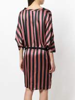 Thumbnail for your product : Ann Demeulemeester striped wrap detail dress