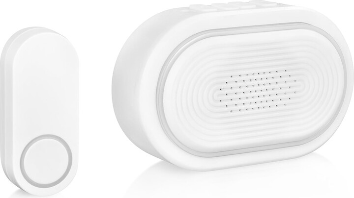 Heath Zenith White Plastic Wireless Battery-Operated USB-Rechargeable Lighted Doorbell Kit (USB Cable Included)