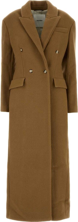 Nanushka Camel Wool Blend Ferris Coat