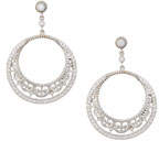 Penny Preville 18k White Gold Diamond Lace Hoop Earrings