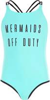 Thumbnail for your product : River Island Girls blue 'mermaids' reversible swimsuit