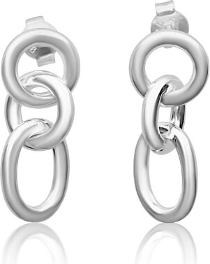 Fv Jewellery Bijoux Silver Triple Link Earrings