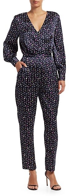 Tanya Taylor Ainsley Print Stretch-Silk Jumpsuit - ShopStyle Casual Pants