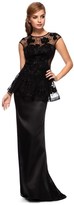 Thumbnail for your product : Lipsy Ruby Black Lace And Satin Peplum Evening Dress
