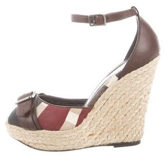 Burberry Check Espadrille Wedges