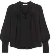 Thumbnail for your product : Frame Lace-up Crepe Blouse
