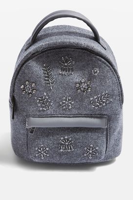 Topshop BLING Mini Velvet Backpack