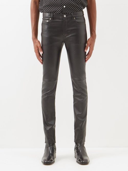 Saint Laurent Leather Pants Men | Shop the world's largest 