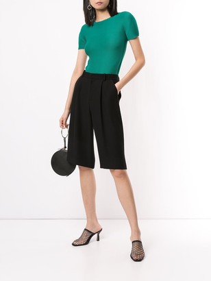 Issey Miyake Micropleated Structured Shoulder Top