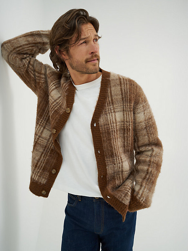 Lee Mens Plaid Cardigan Sweater