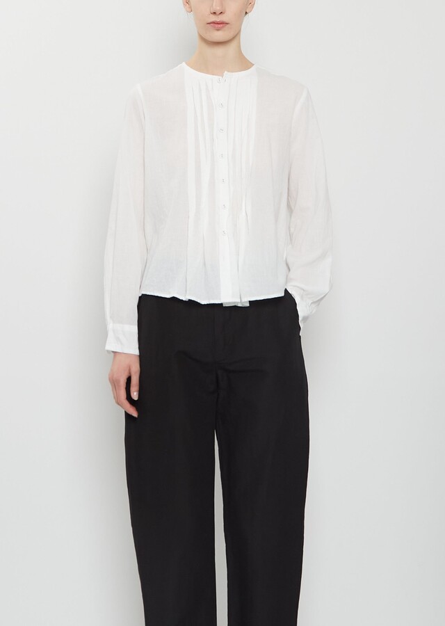 Pas De Calais Organic Cotton Pintucks Blouse