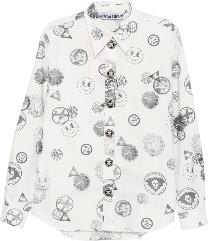 Chopova Lowena All-Over Print Cotton Shirt