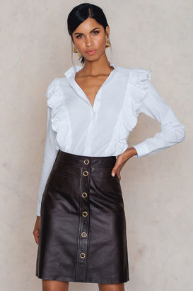 Filippa K Panel Button Leather Skirt