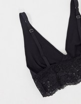 Thumbnail for your product : Free People teegan longline lace bralette in black