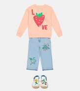 Thumbnail for your product : Stella McCartney Kids Embroidered wide-leg jeans