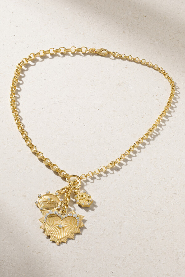 Foundrae Love, Baby Spark And True Love 18-karat Gold Diamond Necklace - One size