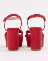 Thumbnail for your product : Bershka Red Knot Front Platform Sandals