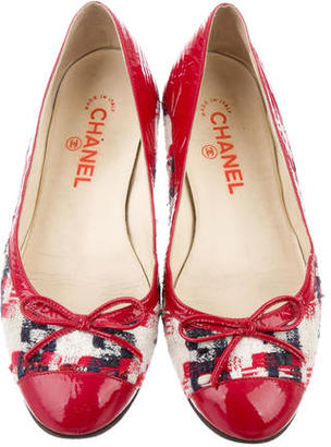 Chanel Tweed Cap-Toe Flats