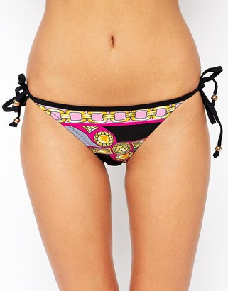 South Beach Scarf Print Tie Side Bikini Bottoms