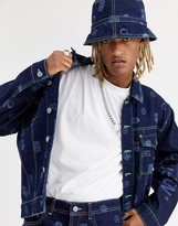 Thumbnail for your product : Collusion Unisex printed denim jacket with neon stitch