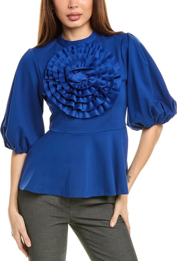 Gracia Puff Sleeve Peplum Top