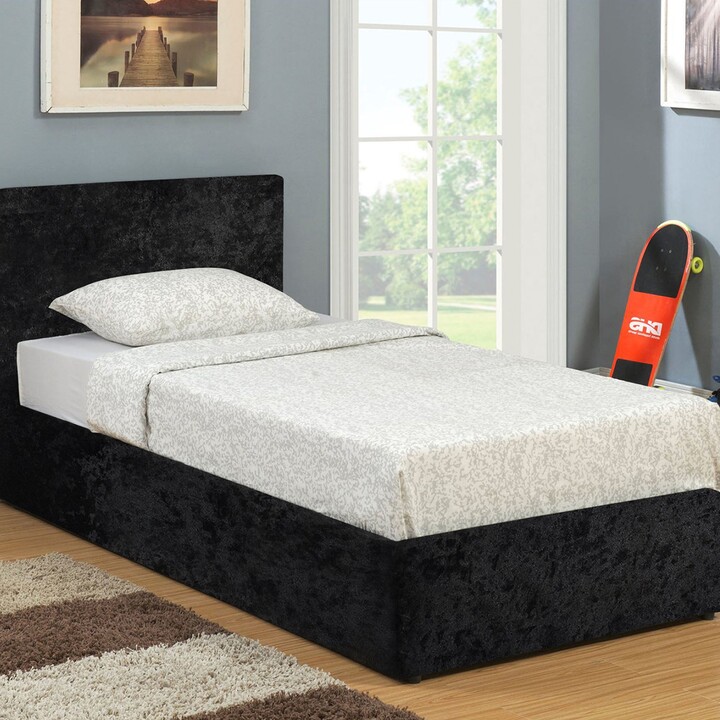 Dunelm Berlin Crushed Velvet Ottoman Bed Frame Black ShopStyle