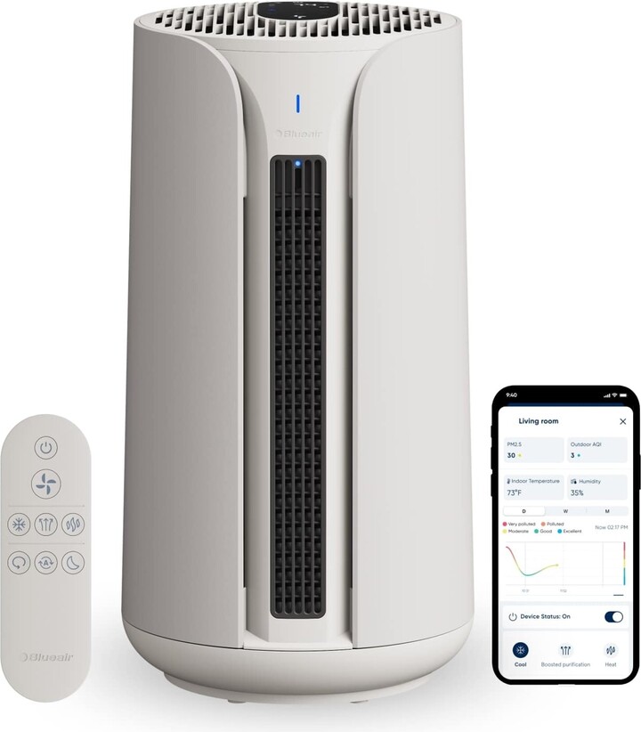 Blueair ComfortPure 3-in-1 Air Purifier, Large, White/Grey