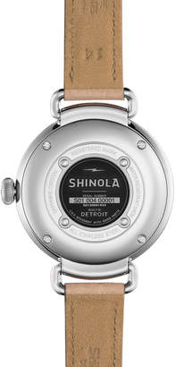 Shinola 38mm Canfield Alligator Strap Watch, Nude Pink/Silver