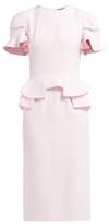 Thumbnail for your product : Alexander McQueen Peplum Waist Crepe Dress - Womens - Light Pink