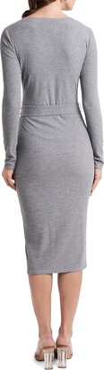 1 STATE Belted Long Sleeve Henley Dress