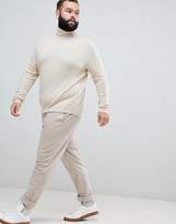 Thumbnail for your product : ASOS DESIGN Plus lambswool roll neck sweater in oatmeal
