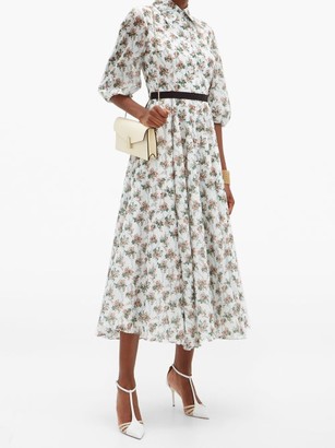 Emilia Wickstead Helen Floral-print Cotton Midi Dress - White Multi