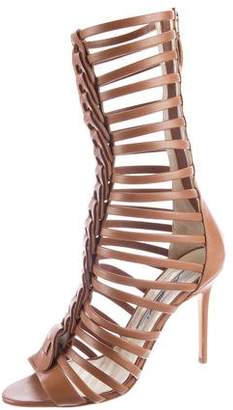 Brian Atwood Leather Cage Sandals