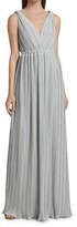 Thumbnail for your product : Halston Lana Pleated V-Neck Gown