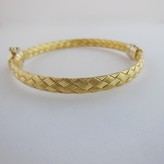 Thumbnail for your product : Roberto Coin excellent (EX 18K Yellow Gold .24tcw 5mm Pave Diamond Station Woven Silk Bracelet
