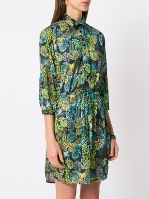 AMIR SLAMA Tropical Print Shirt Dress
