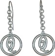 Heights Jewelers Sterling Silver Legacy Loop Drop Initial Earrings