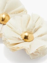 Thumbnail for your product : Katerina Makriyianni Daisy Gathered Silk & Gold-vermeil Earrings - White