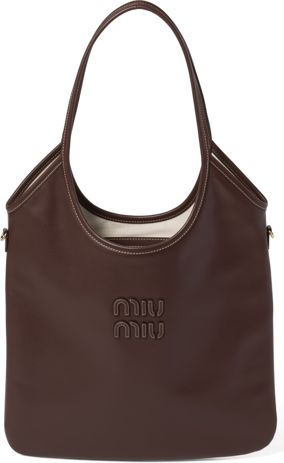 Miu Miu Ivy Leather Bag Woman Briarwood