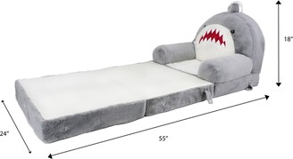 Soft Landing | Elite Seats | Compressed Premium Character Sofa Seat & Transformable Fold-Out Lounger With Carrying Handle-Shark