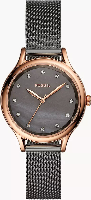 Fossil Outlet Laney Three-Hand Smoke Stainless Steel Watch Jewelry