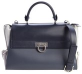 Thumbnail for your product : Ferragamo slate and grey and navy leather top handle bag