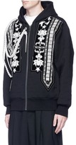 Thumbnail for your product : Ports Rope embellished and star topstitch zip hoodie