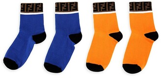 Fendi 2-Pack Logo Trim Socks