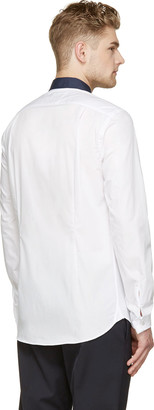Kolor White Contrast Collar Shirt