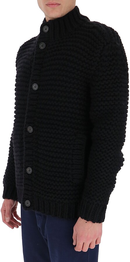 high collar cardigan