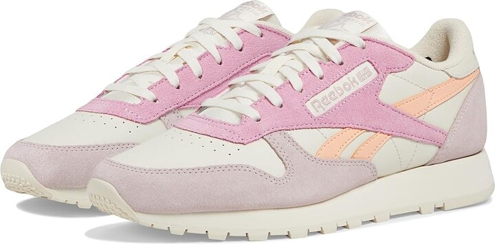 Reebok Lifestyle Classic Leather Women's Classic Shoes Bone/Peach Glow/Ash Lilac : 8 B - Medium