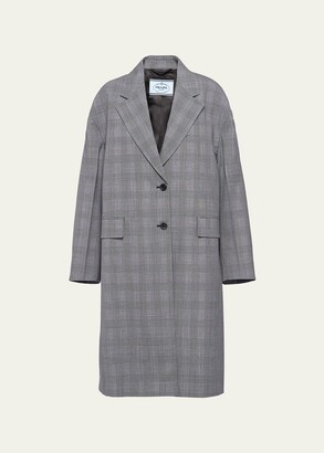 Prince de Galles Plaid Wool Coat
