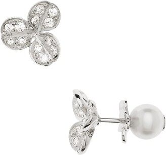 Mikimoto Pearl & Diamond Front/Back Earrings